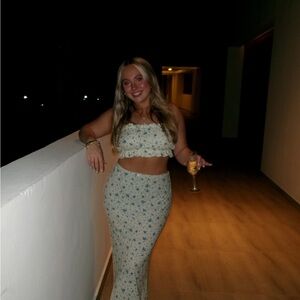 Floral Print Skirt Set